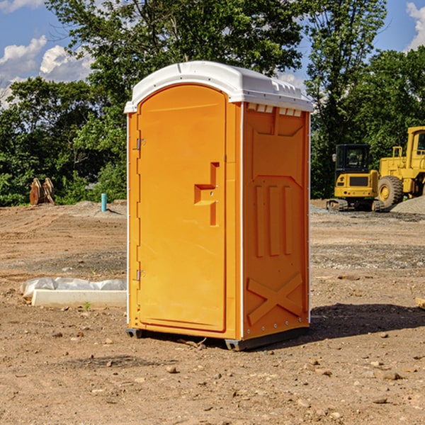 how often are the portable toilets cleaned and serviced during a rental period in Deuel County